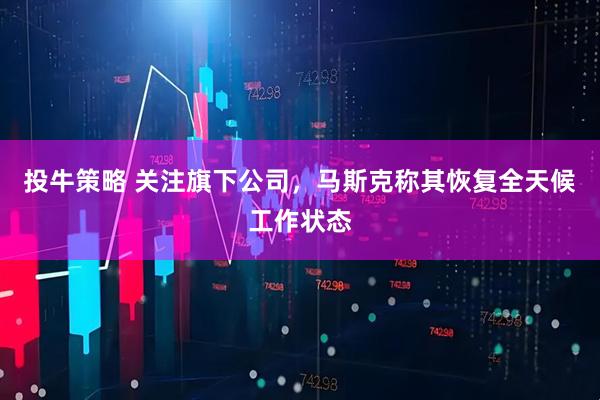 投牛策略 关注旗下公司，马斯克称其恢复全天候工作状态